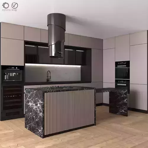 Kitchen Modern 21 - Corner Kitchen 3D model Kitchen Modern 21 - Corner Kitchen 3D model