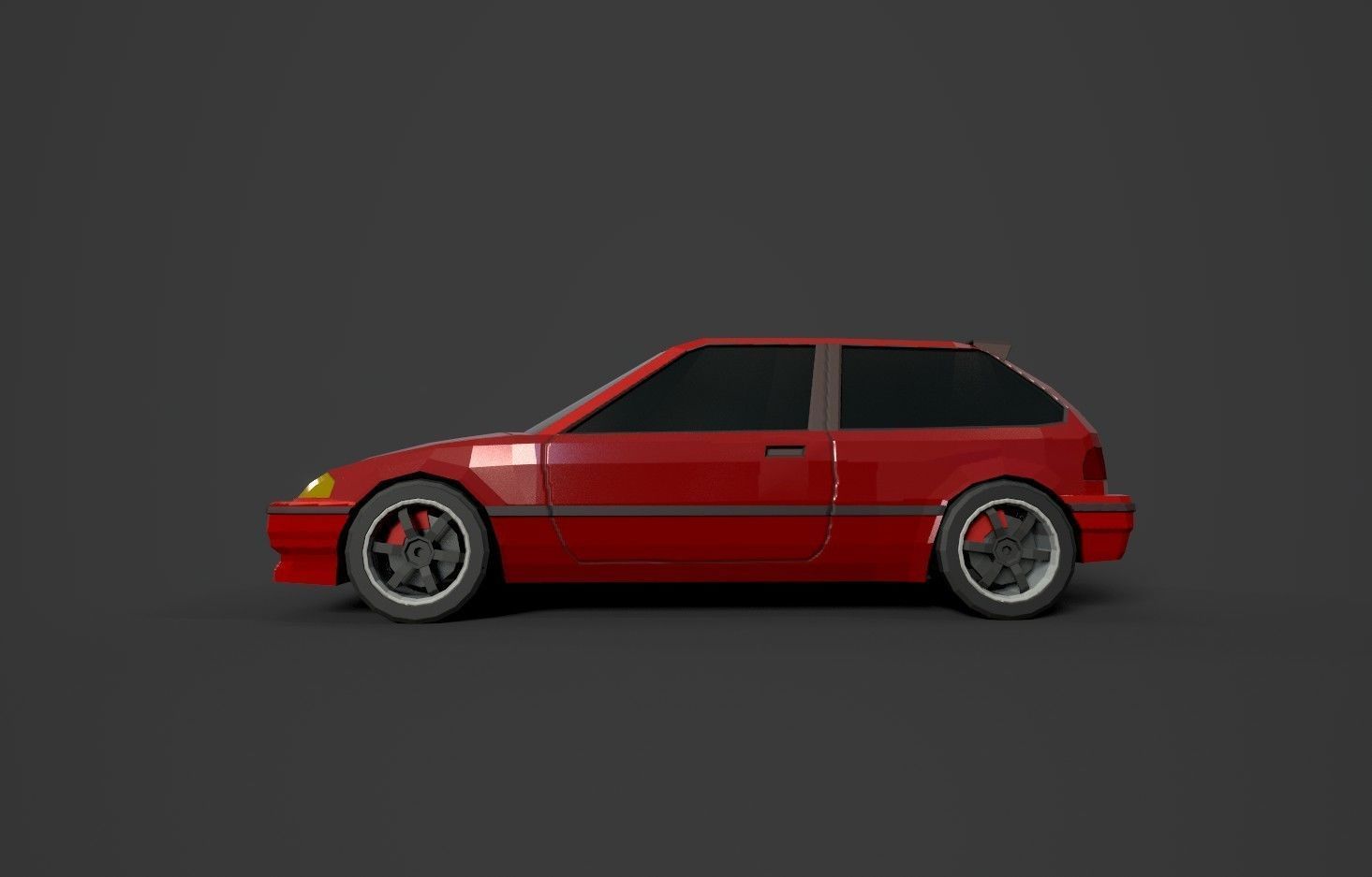 Honda Civic Low-poly 3D model_2
