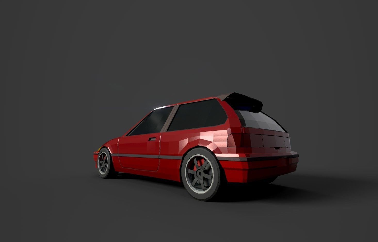 Honda Civic Low-poly 3D model_1