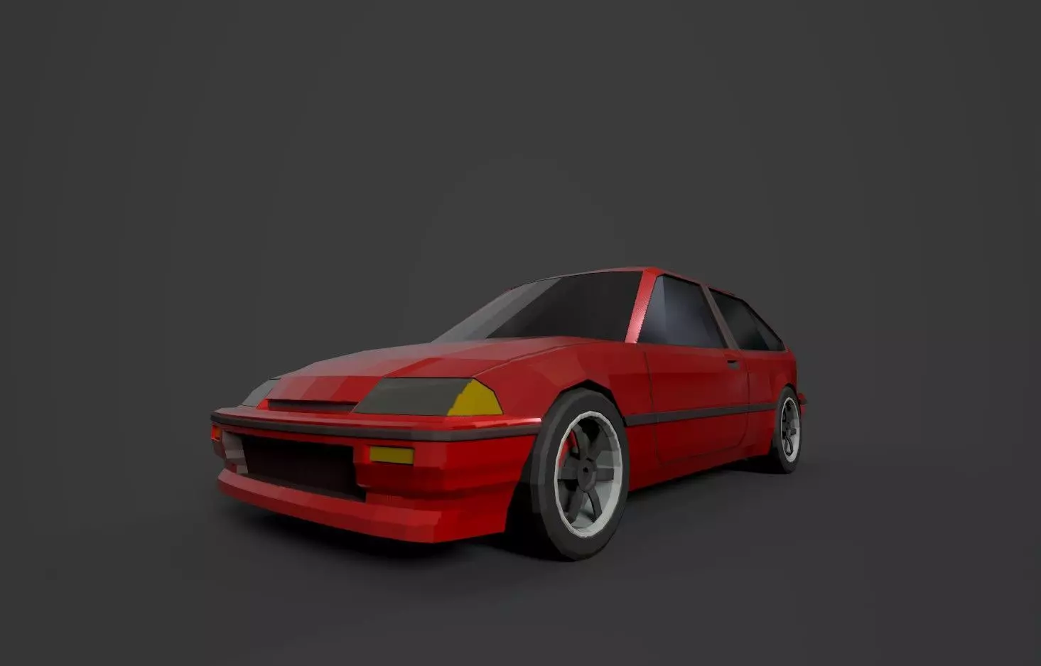 Honda Civic Low-poly 3D model_0