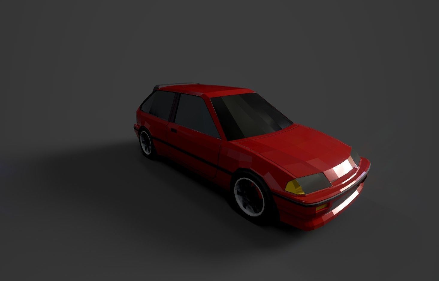 Honda Civic Low-poly 3D model_3