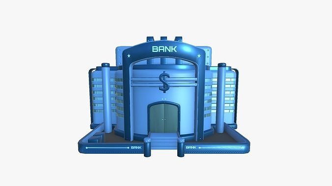 SciFi Bank A03 Bank - Sci Fi Exterior Design Low-poly 3D model 2