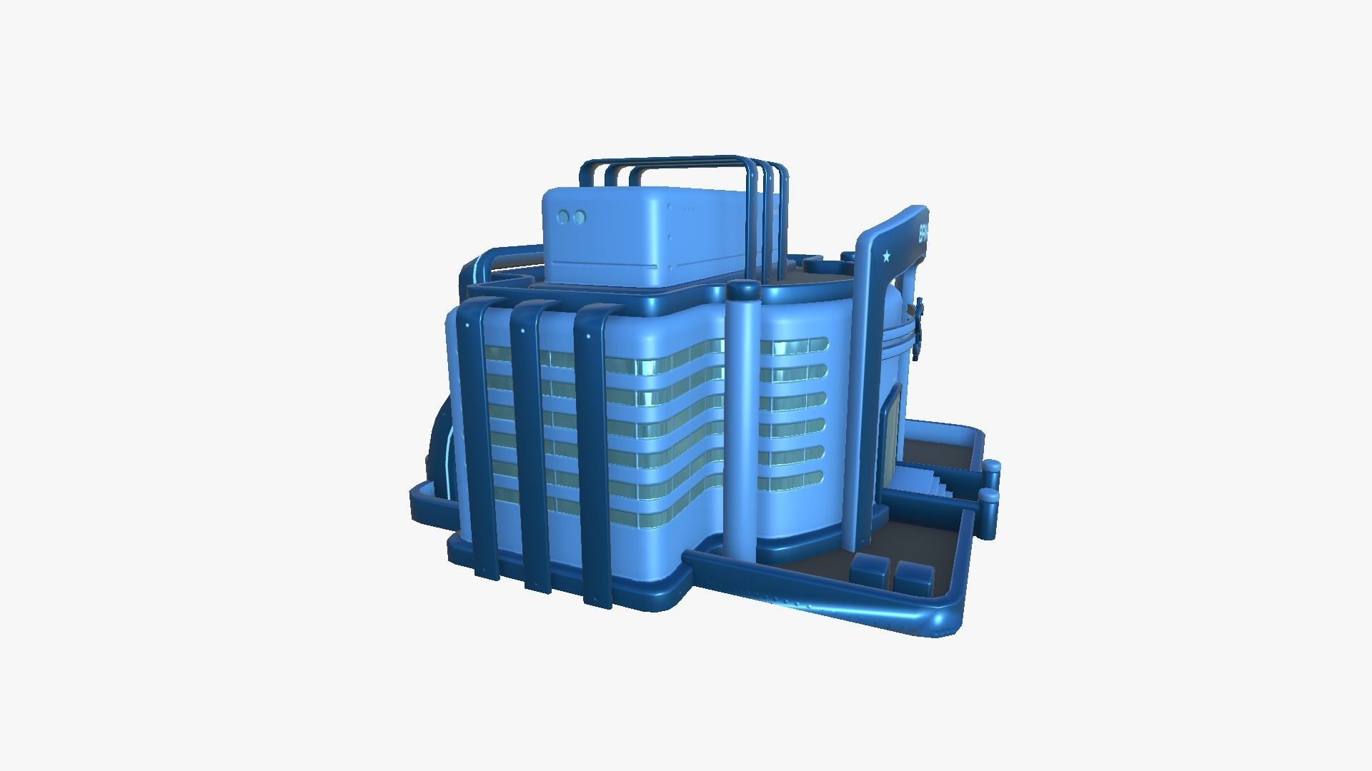 SciFi Bank A03 Bank - Sci Fi Exterior Design Low-poly 3D model_3