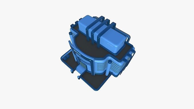 SciFi Bank A03 Bank - Sci Fi Exterior Design Low-poly 3D model 5