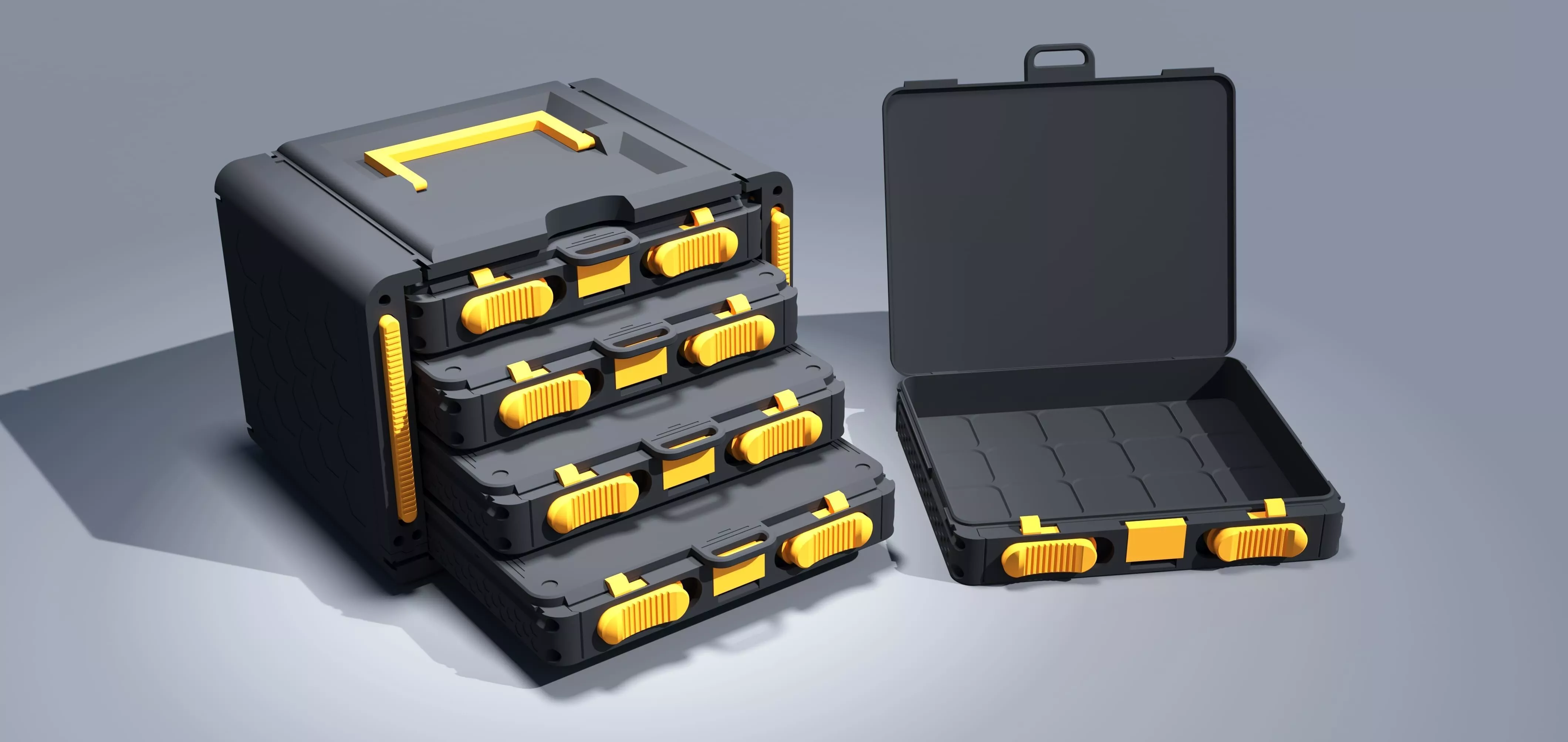 Modular Stackable Organizer Toolbox Free 3D print model