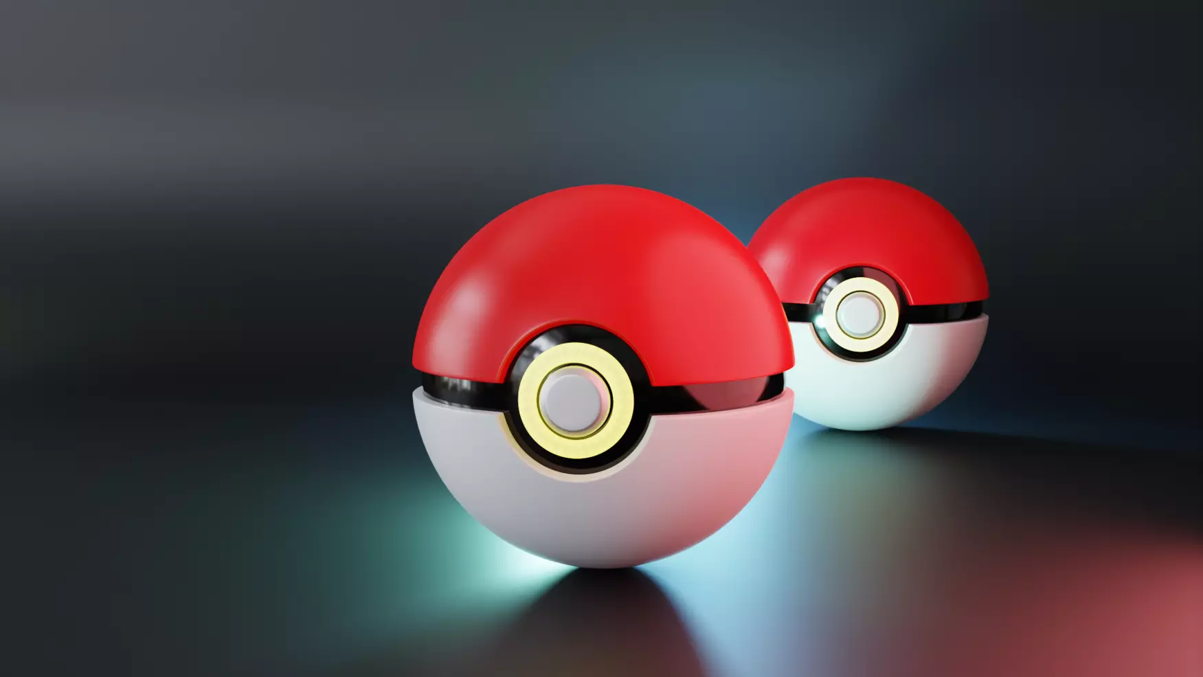 Pokemon Ball Low-poly 3D model_0