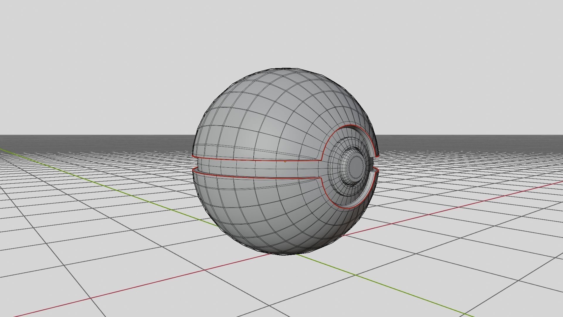 Pokemon Ball Low-poly 3D model_6