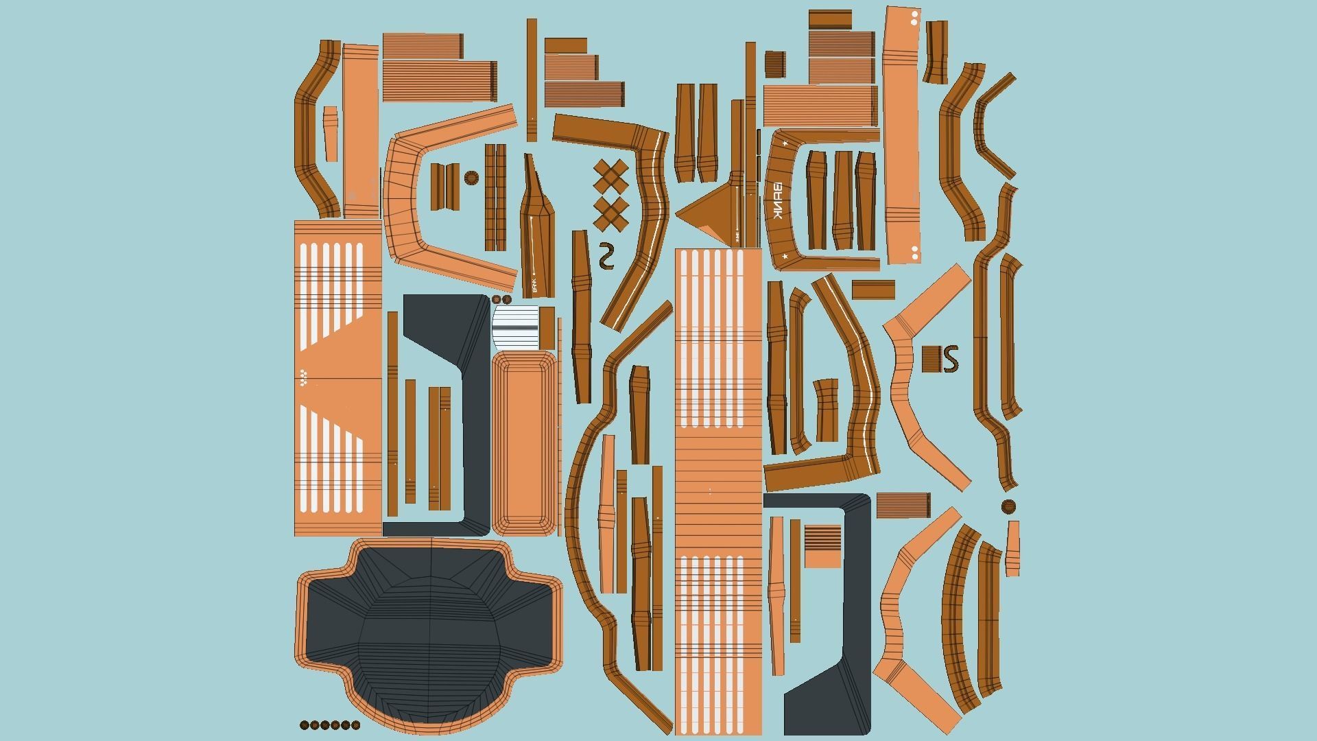 SciFi Bank A04 Orange - Sci Fi Exterior Design Low-poly 3D model_5