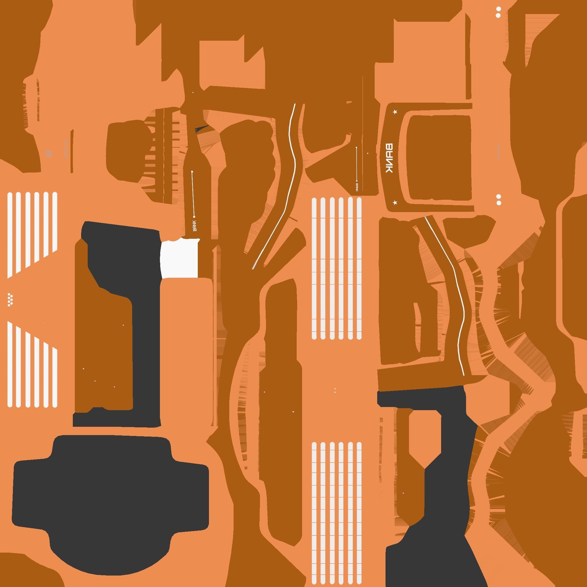 SciFi Bank A04 Orange - Sci Fi Exterior Design Low-poly 3D model_22