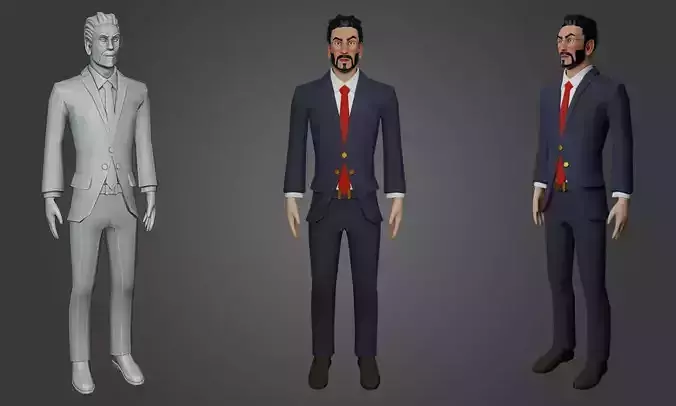 Stylized Man in Suit
