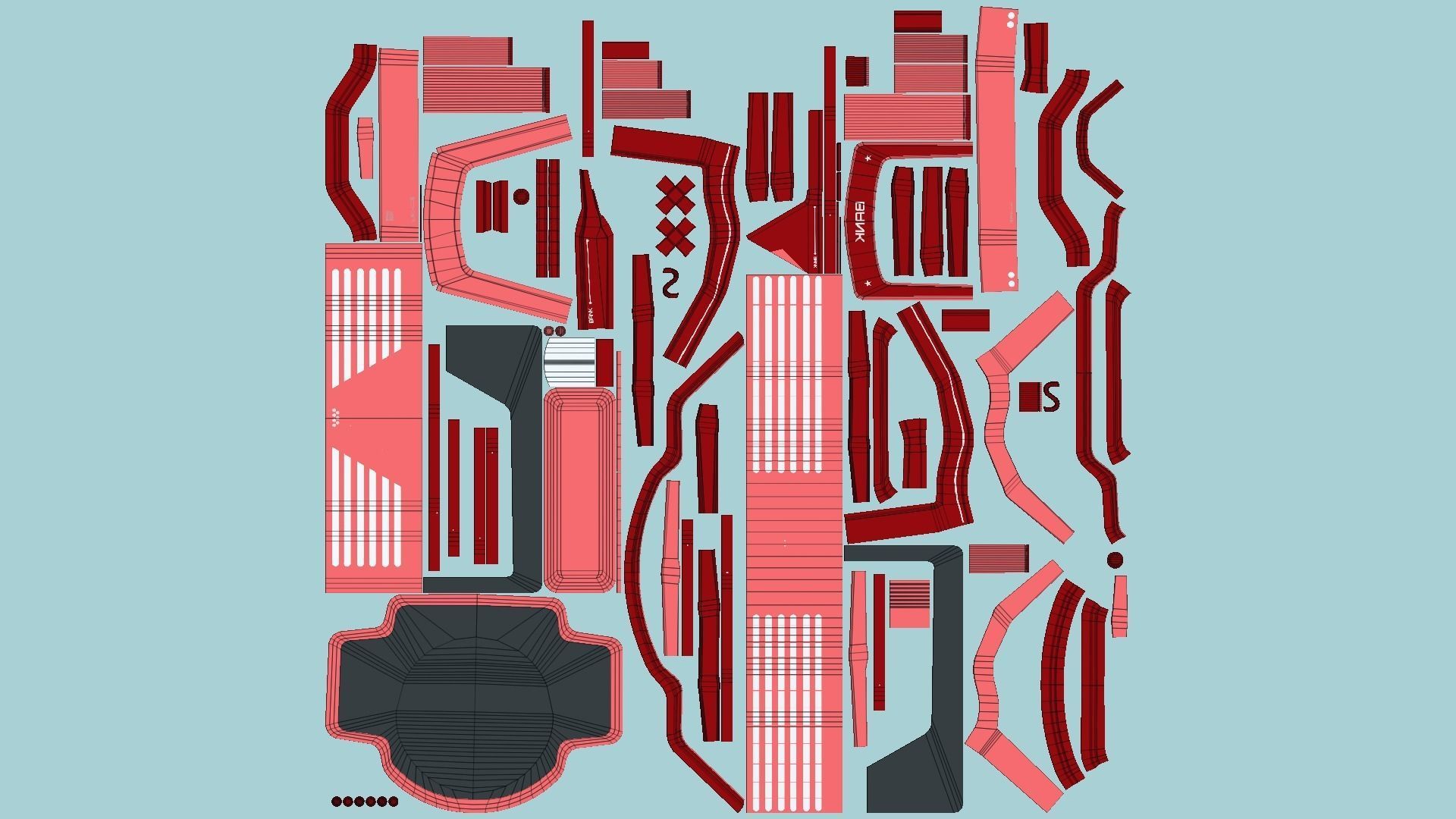 SciFi Bank A05 Red - Sci Fi Exterior Design Low-poly 3D model_5