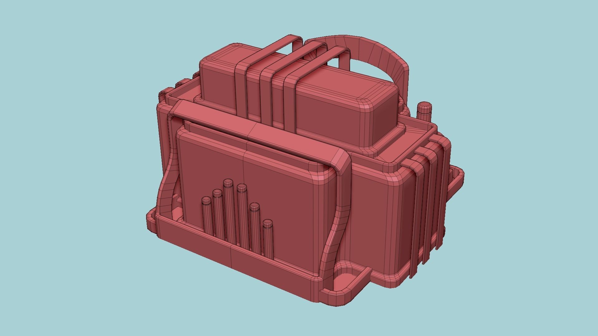 SciFi Bank A05 Red - Sci Fi Exterior Design Low-poly 3D model_18