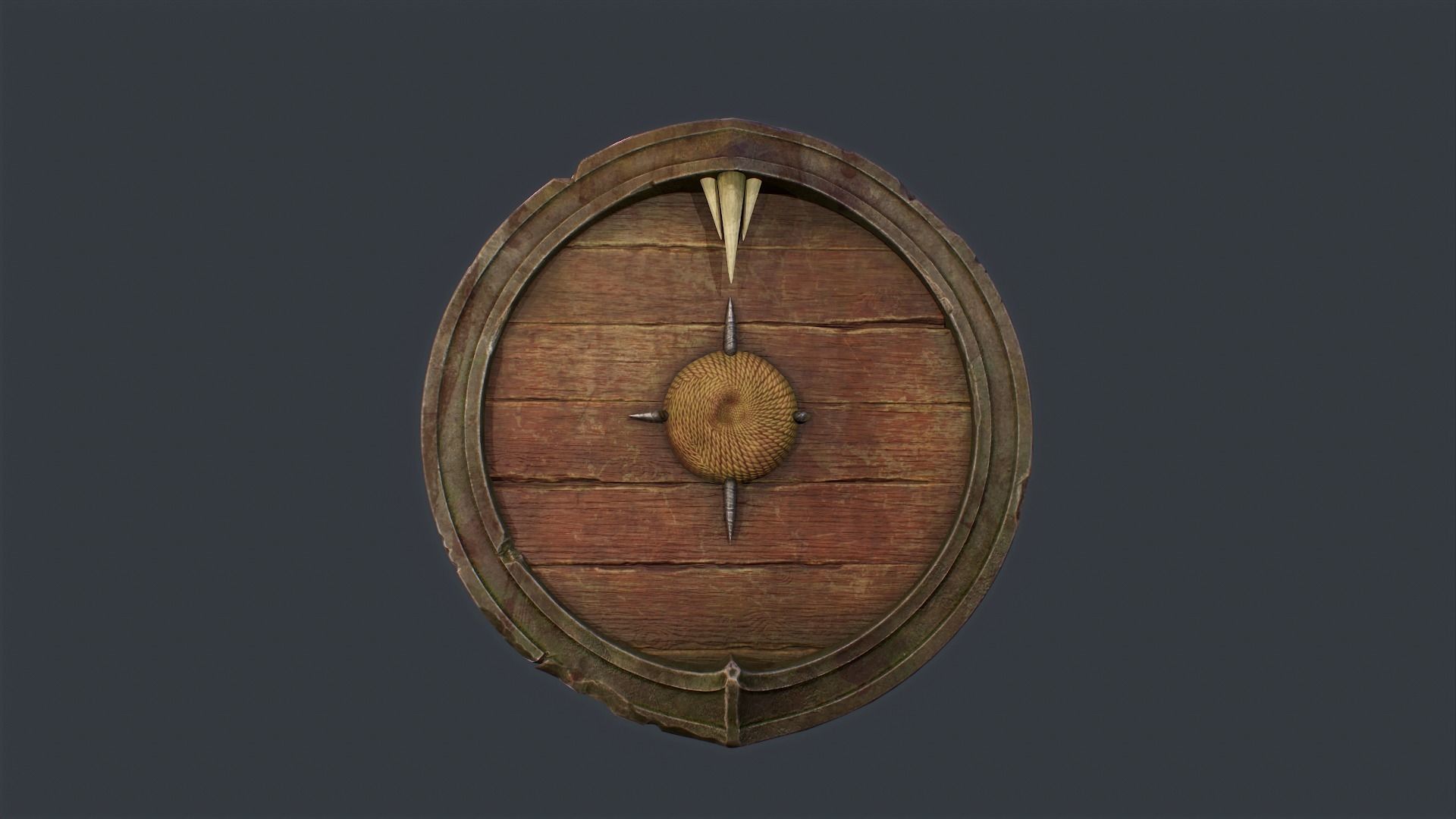 Game ready Viking Shield Low-poly 3D model_1