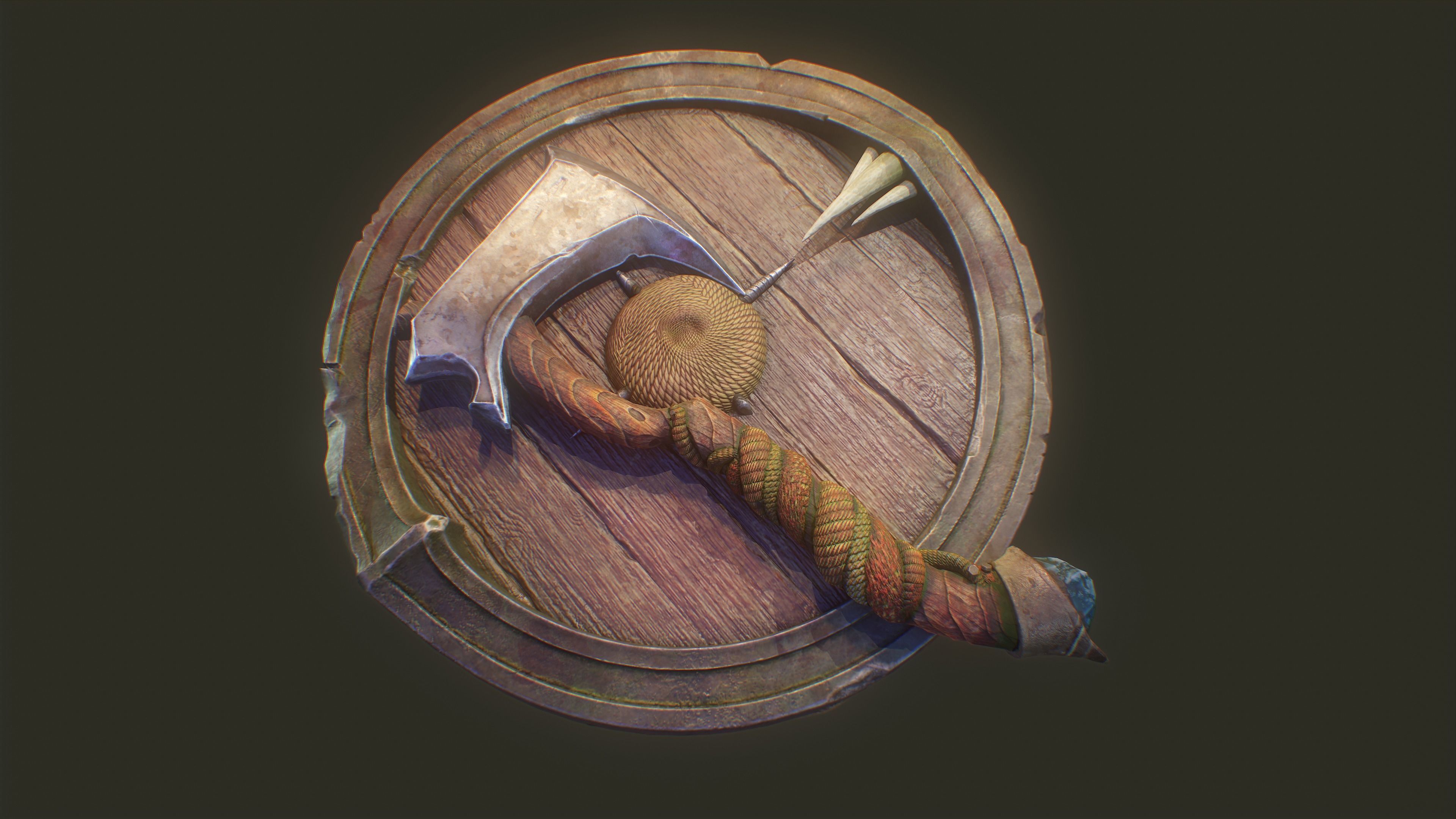 Game ready Viking Shield  Low-poly 3D model_2