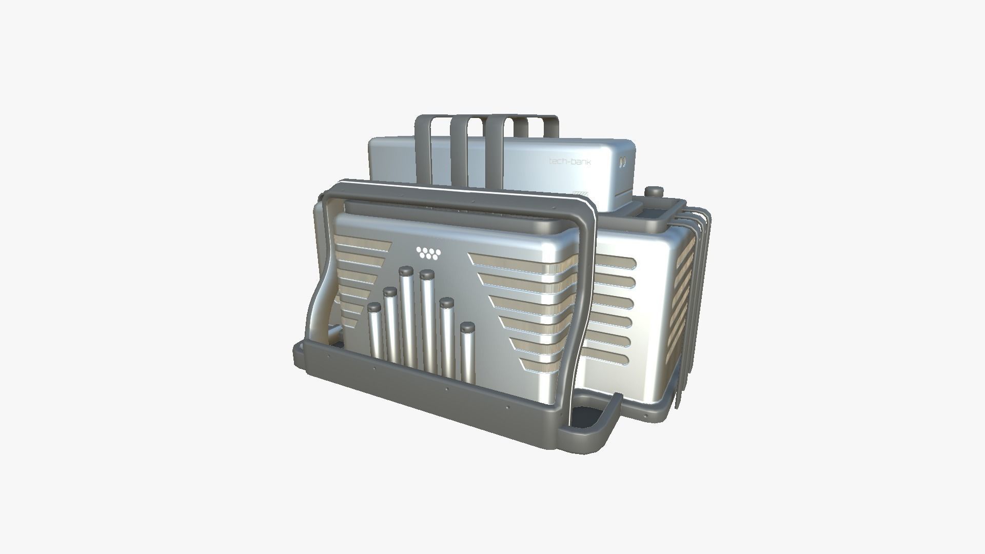SciFi Bank A08 Metallic - Sci Fi Exterior Design Low-poly 3D model_2