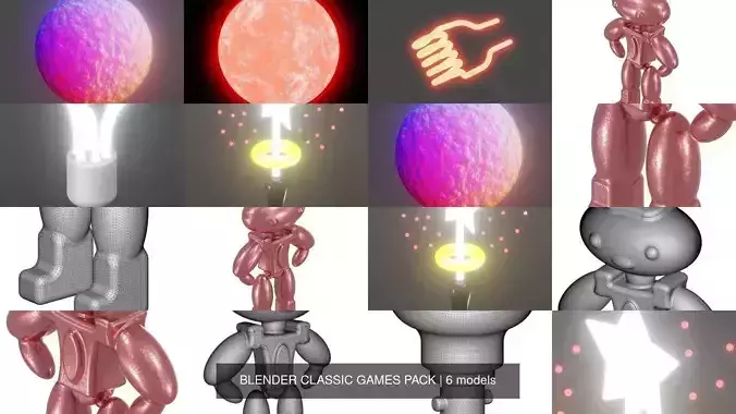 BLENDER CLASSIC GAMES PACK 3D Model Collection