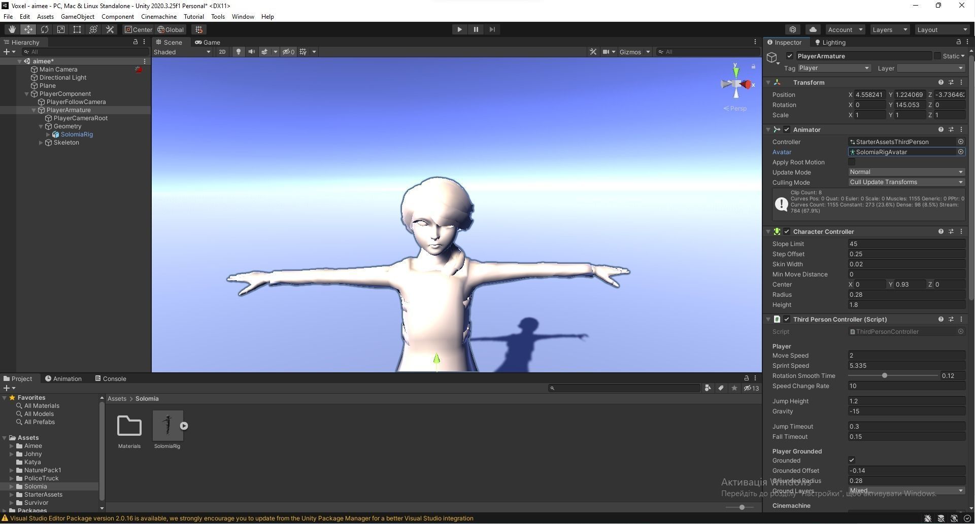 Solomia - animated rigged Military Female Low-poly 3D model_11