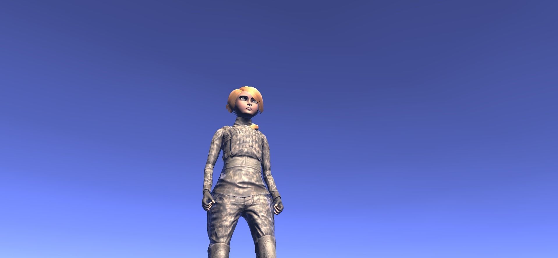 Solomia - animated rigged Military Female Low-poly 3D model_3