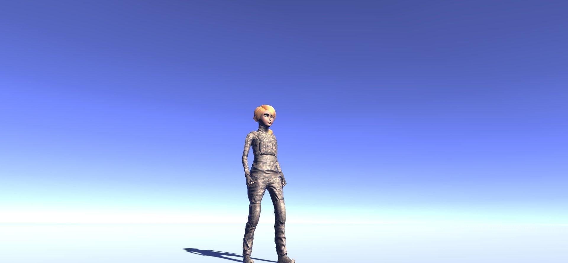 Solomia - animated rigged Military Female Low-poly 3D model_7