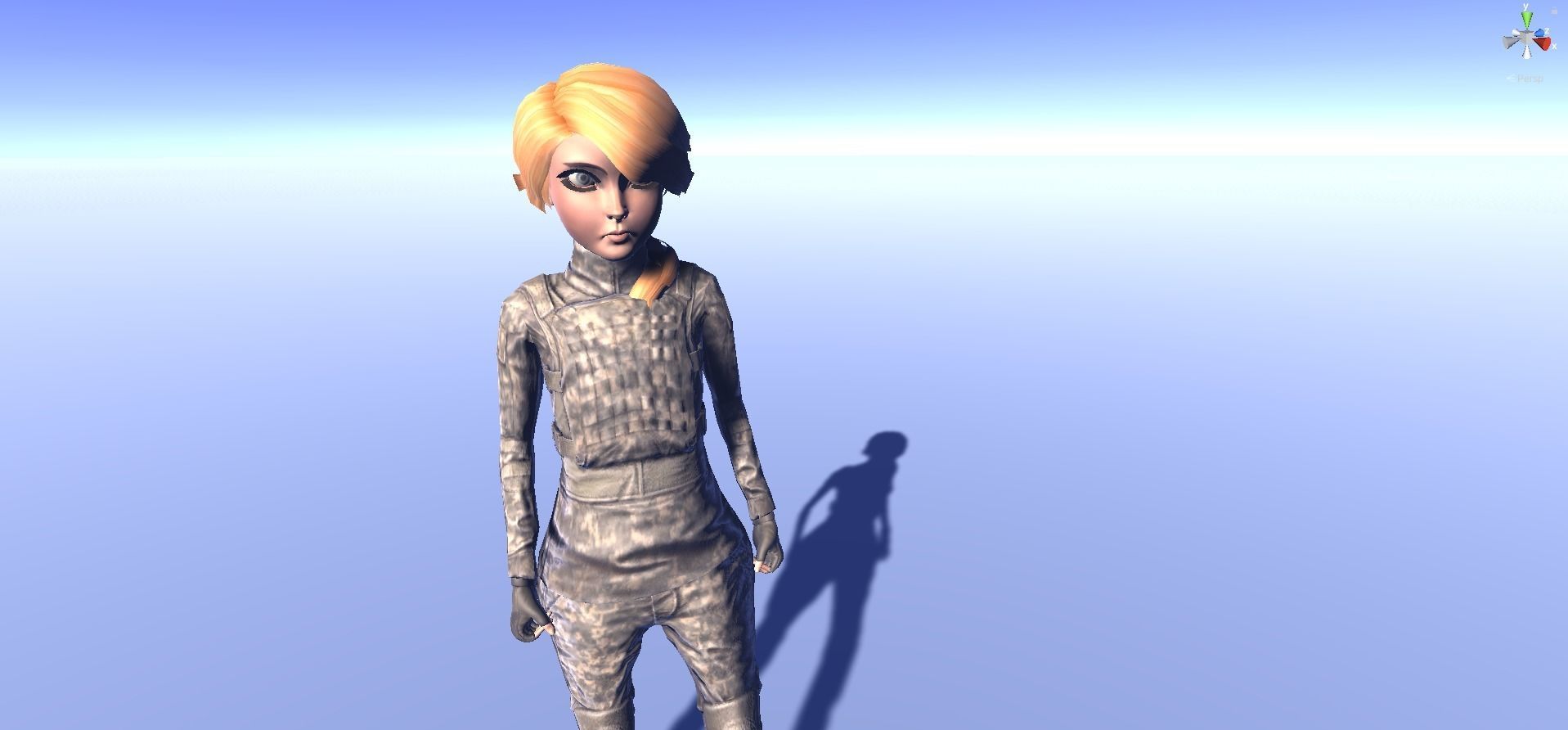 Solomia - animated rigged Military Female Low-poly 3D model_2