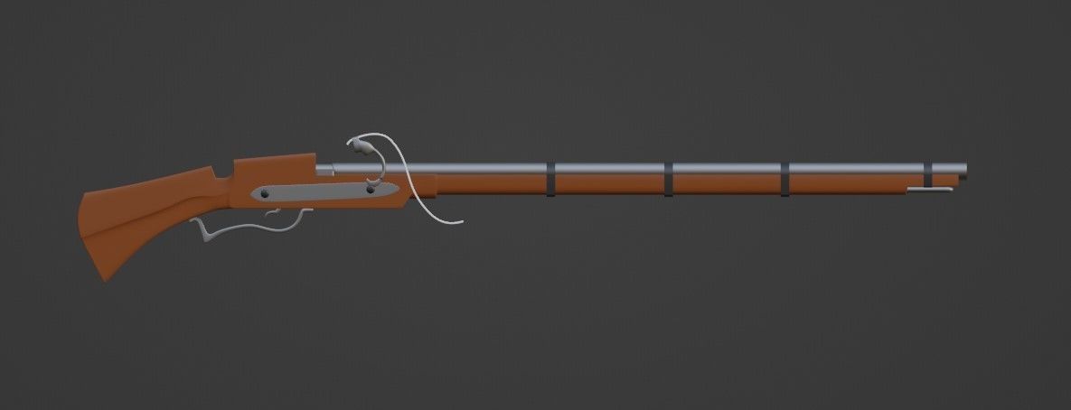 Matchlock Gun Free 3D model_8