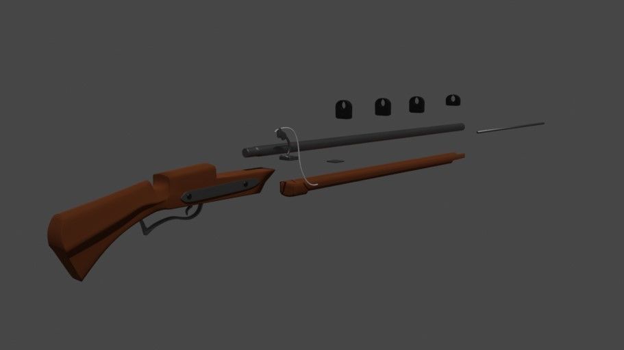 Matchlock Gun Free 3D model_4