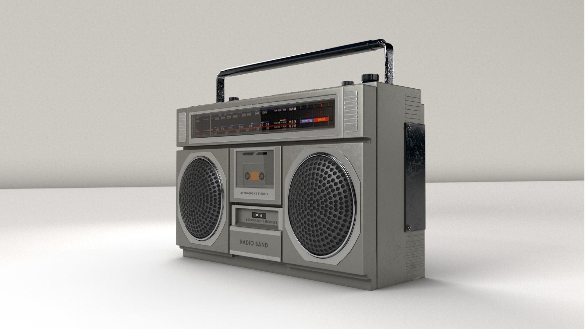 Radio portable cassette player 3D model_3