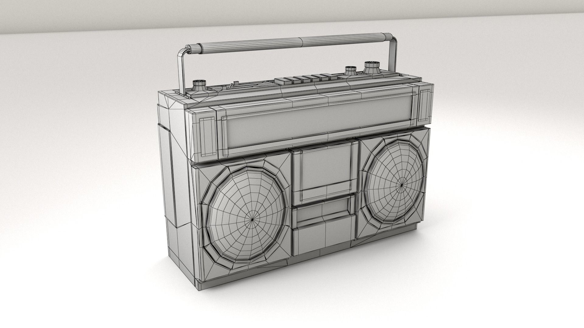 Radio portable cassette player 3D model_7