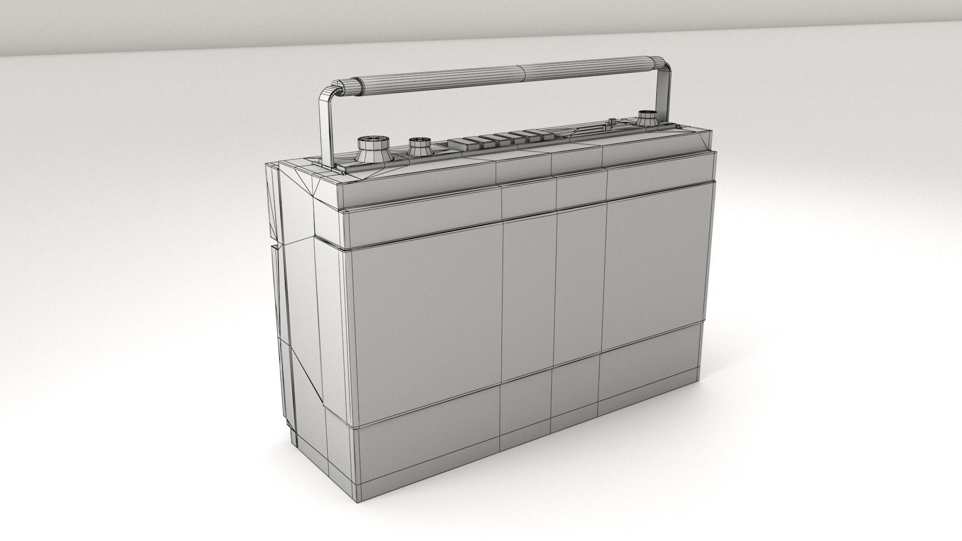 Radio portable cassette player 3D model_8