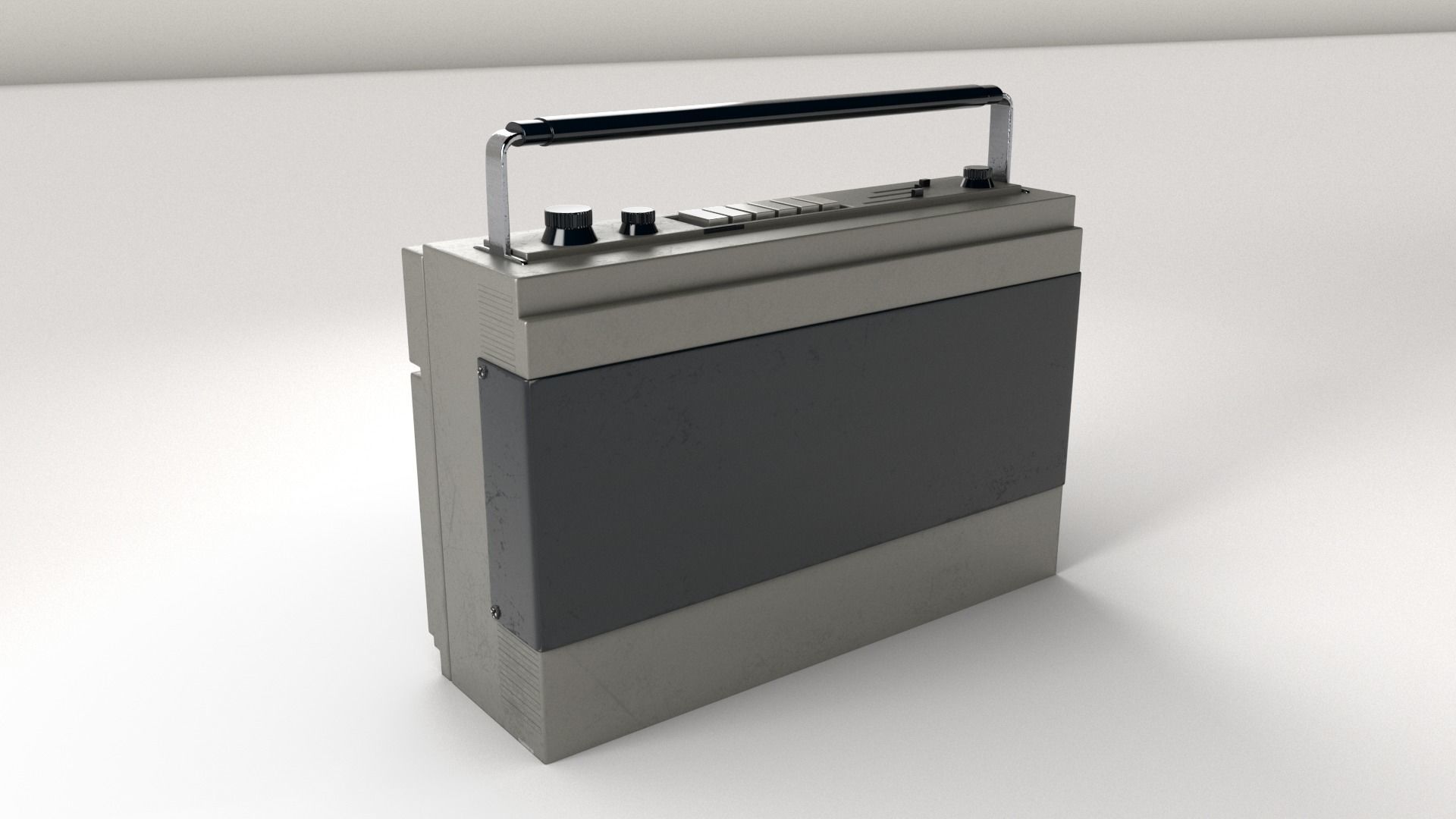 Radio portable cassette player 3D model_1