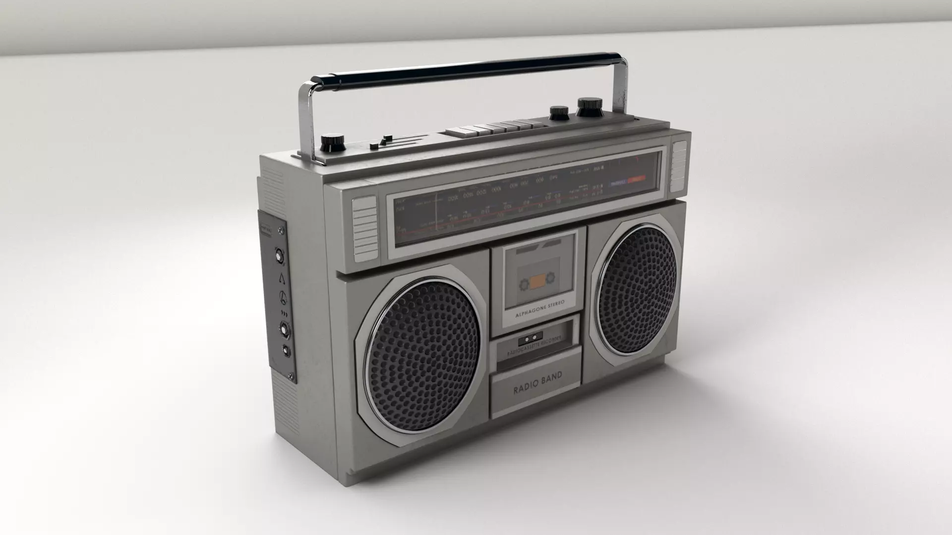 Radio portable cassette player 3D model_0