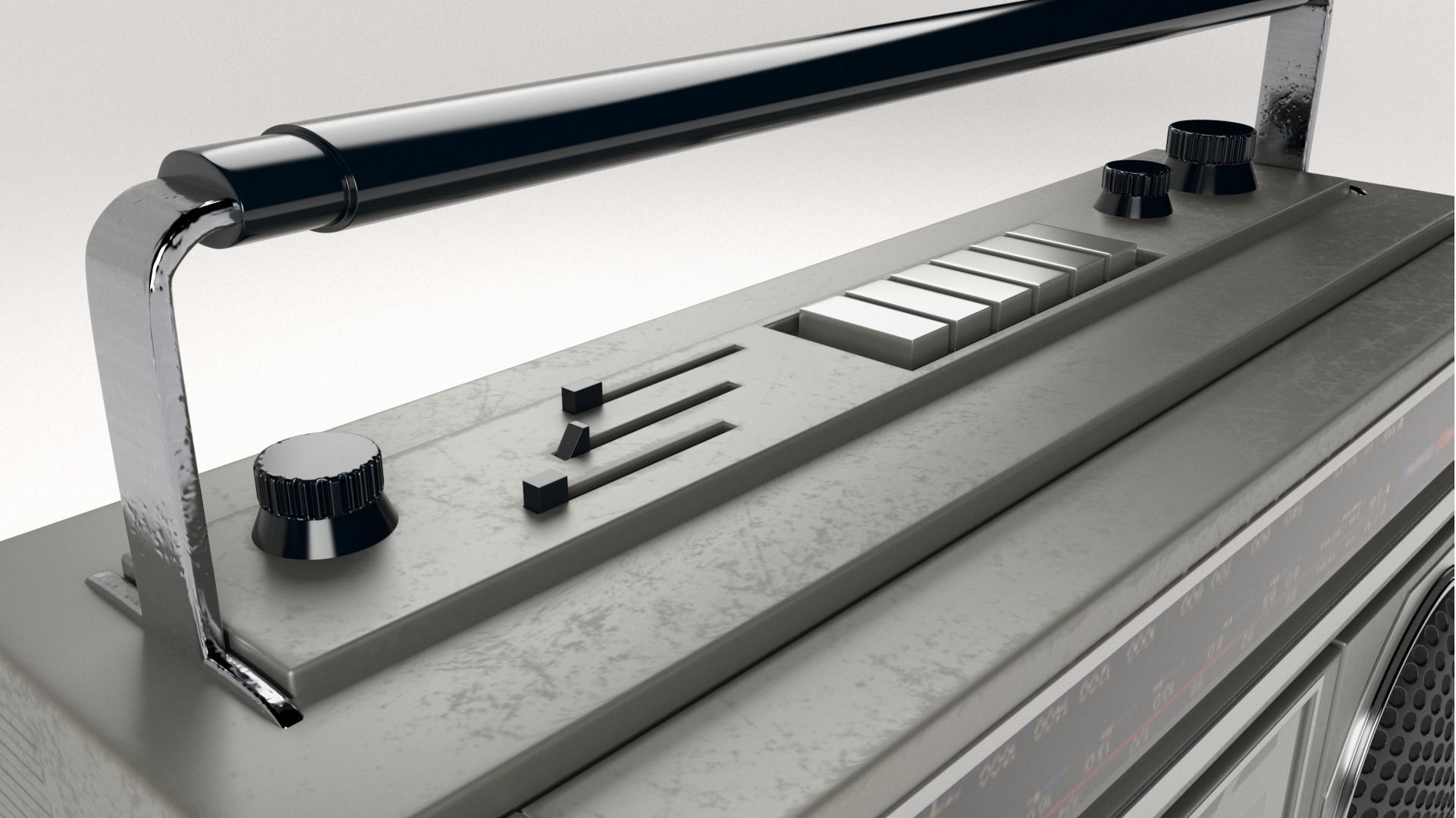 Radio portable cassette player 3D model_4