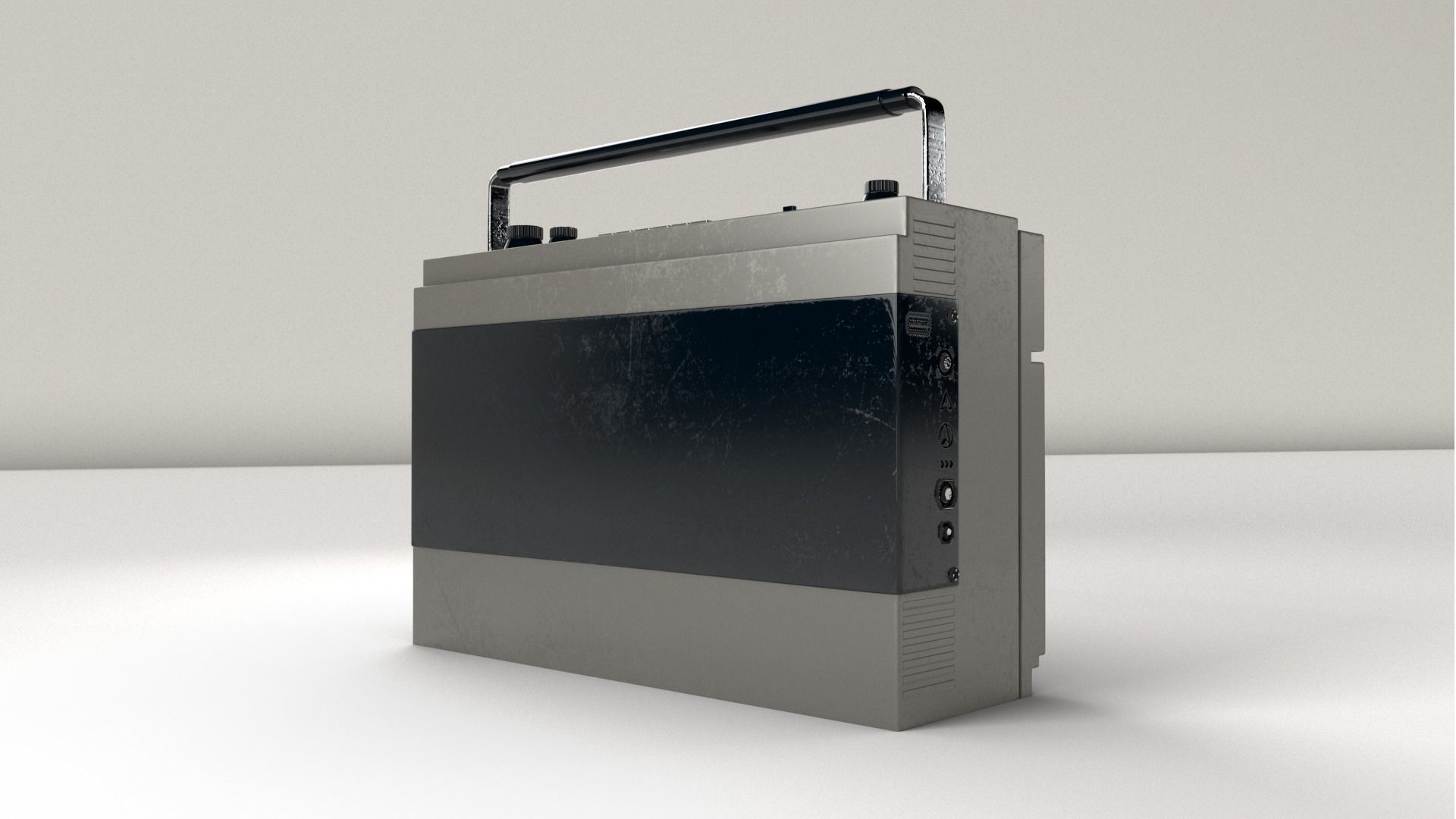 Radio portable cassette player 3D model_2