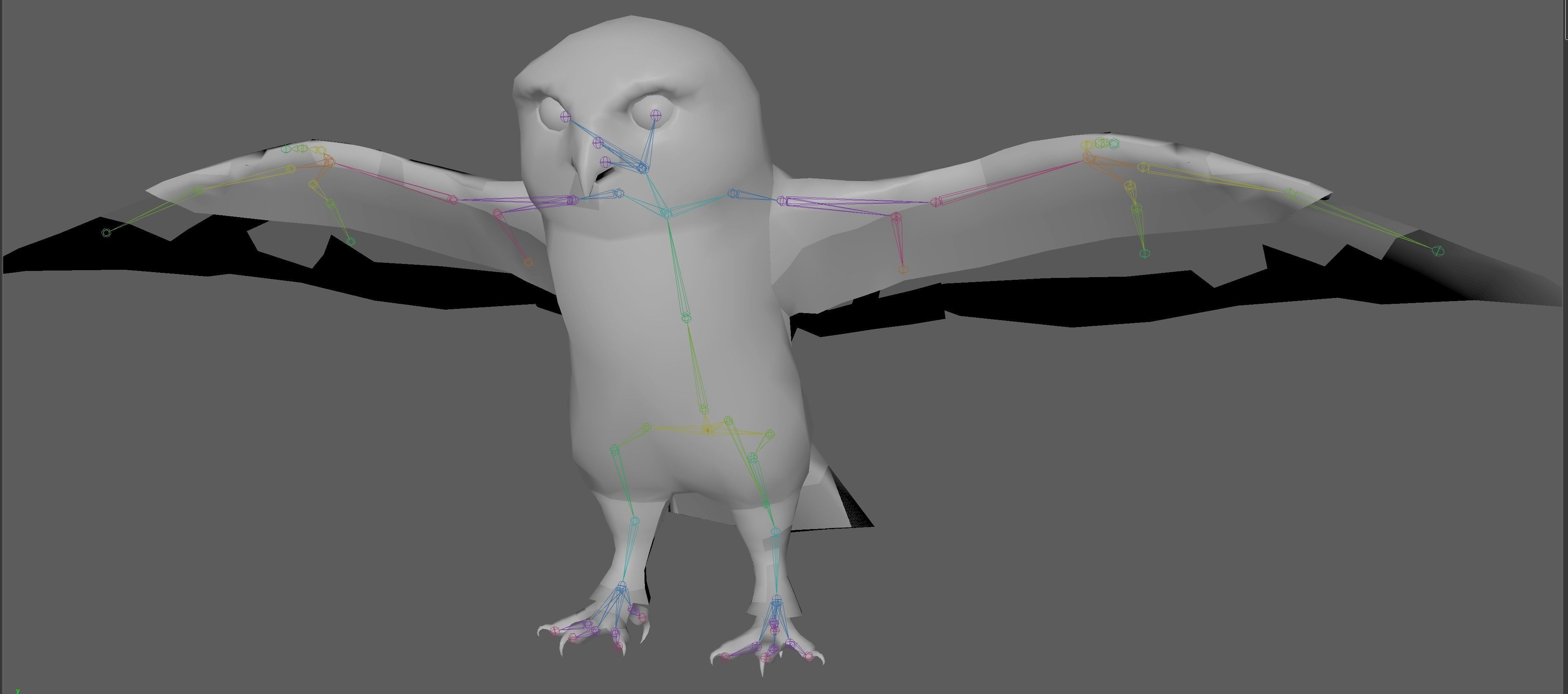 Snowy White Owl Low-poly 3D model_9