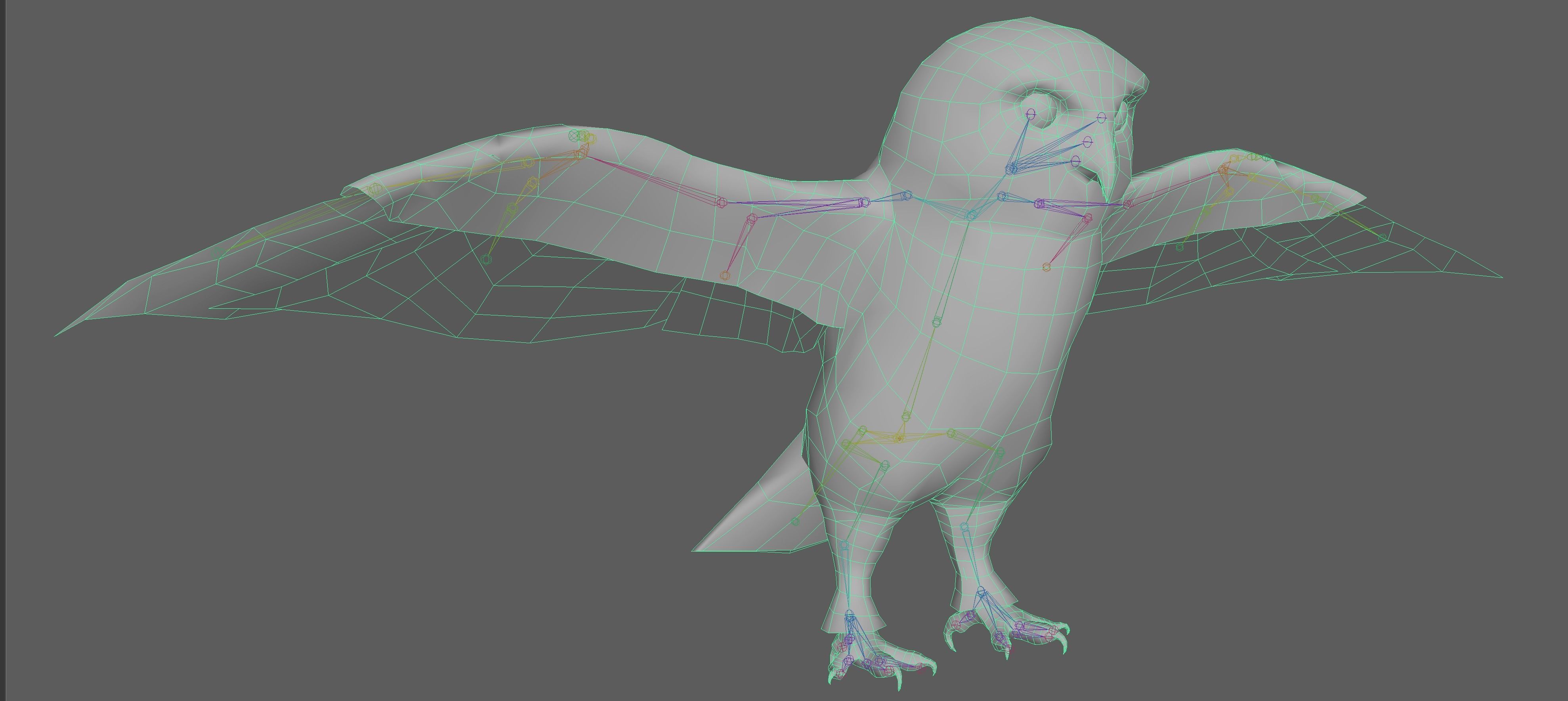Snowy White Owl Low-poly 3D model_14