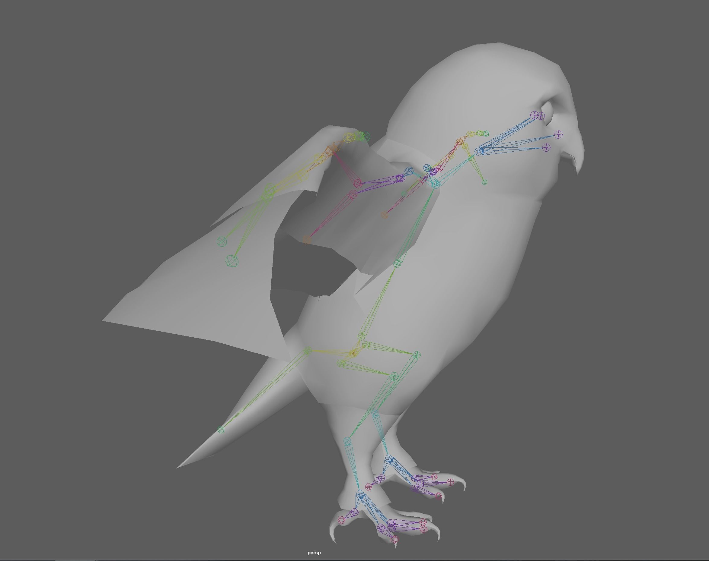 Snowy White Owl Low-poly 3D model_19