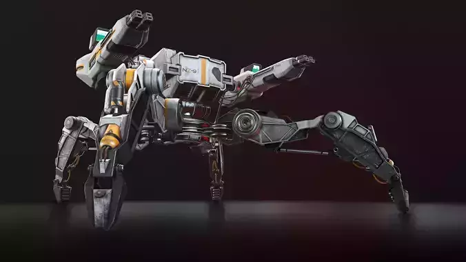 Sci-Fi Turret Low-poly 3D model