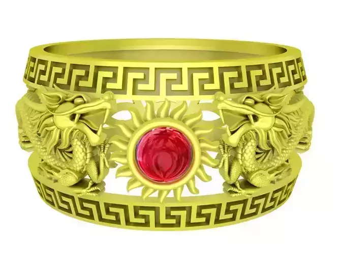 lucky chinese dragon men ring 4169