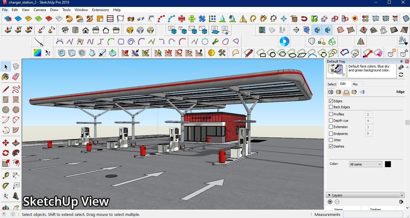 Electric Vehicle Charging Station 2  3D model_16