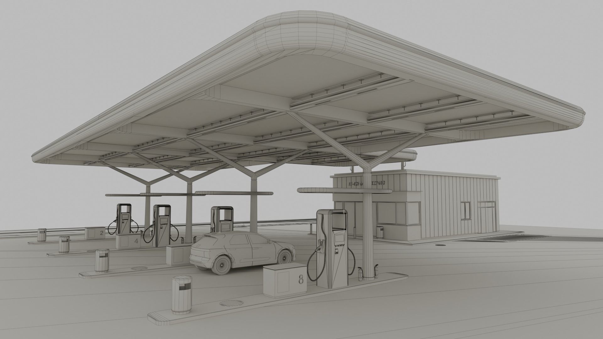 Electric Vehicle Charging Station 2  3D model_11