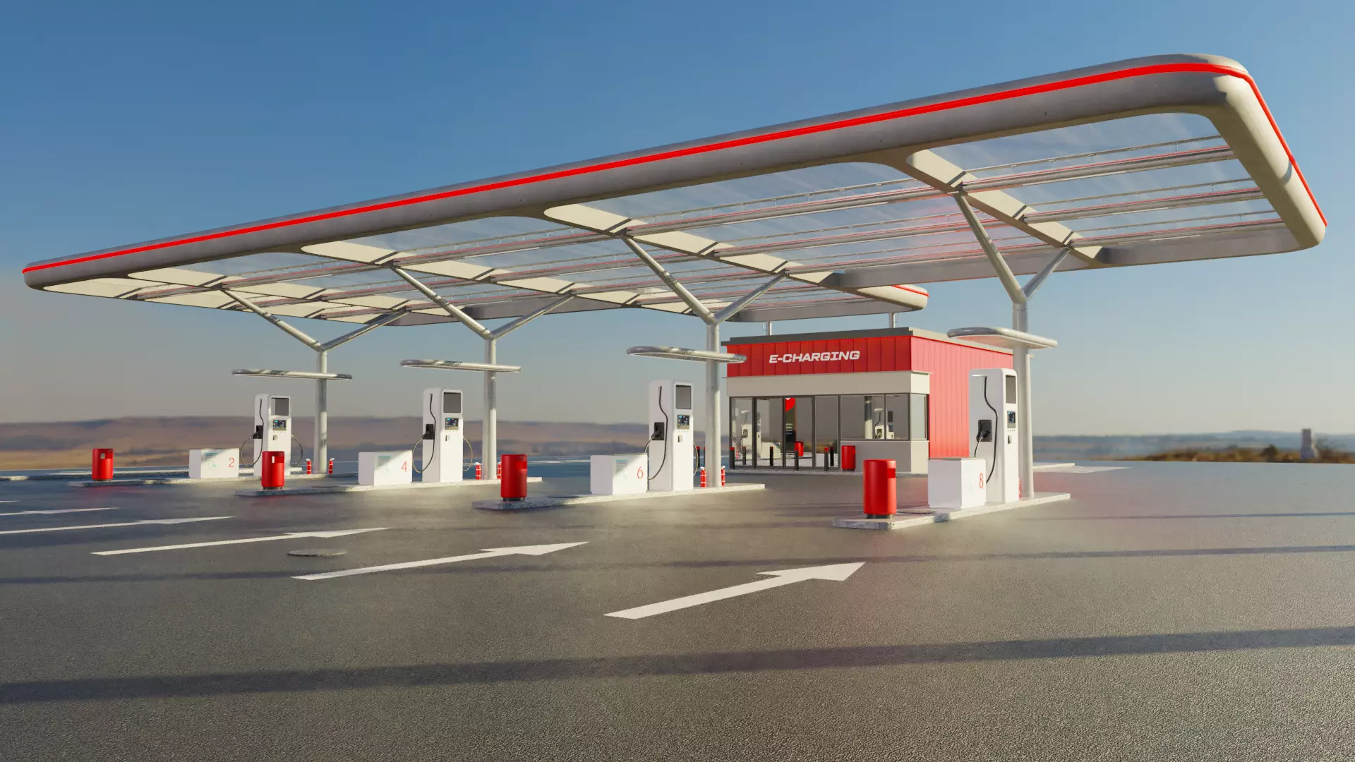 Electric Vehicle Charging Station 2  3D model_0