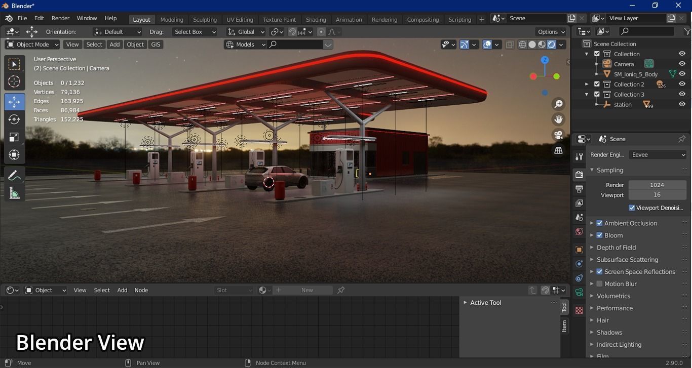 Electric Vehicle Charging Station 2  3D model_15