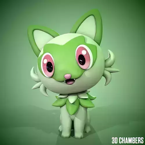 SPRIGATITO STL - POKEMON SCARLET POKEMON VIOLET 3D print model