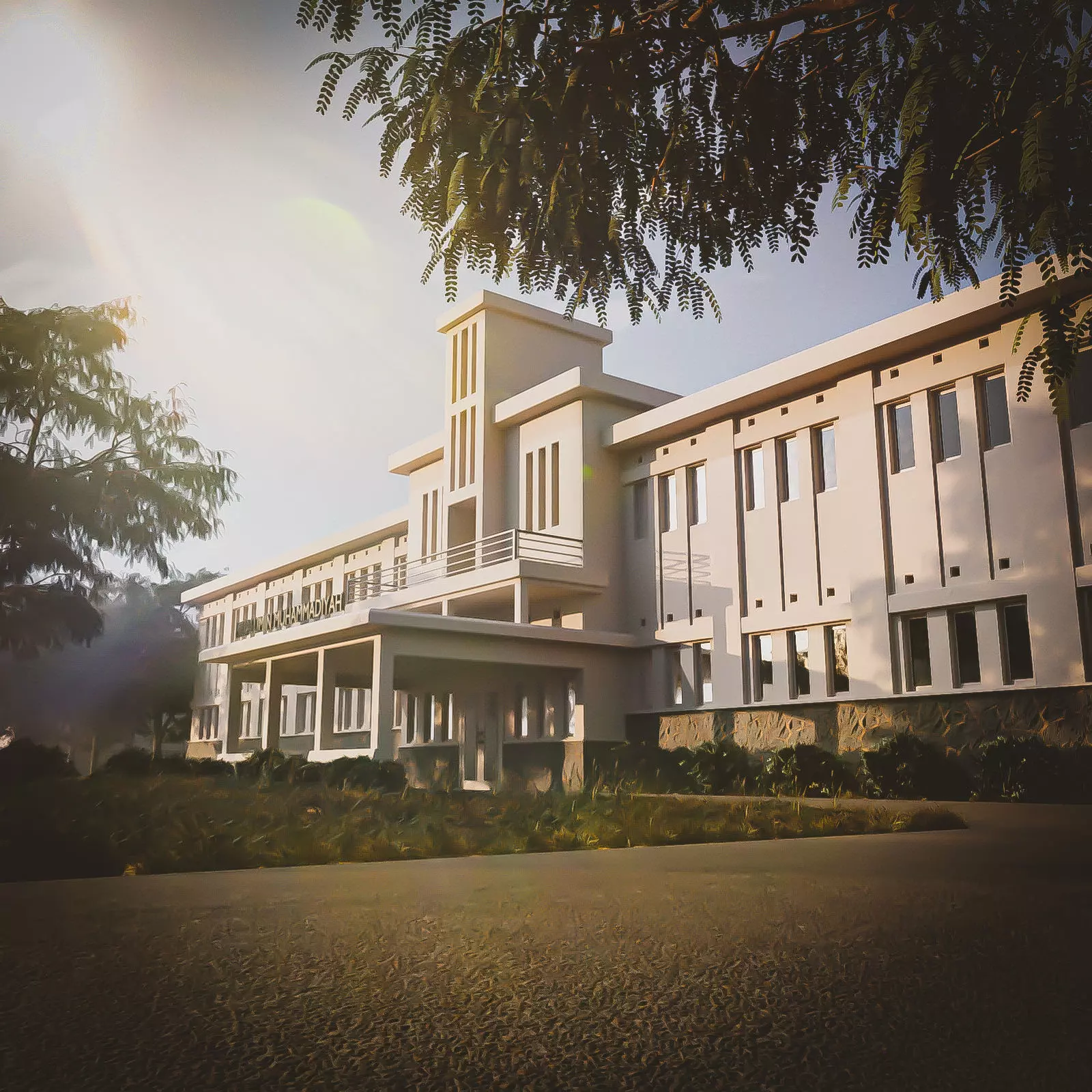 Old Vintage School 3D model_0