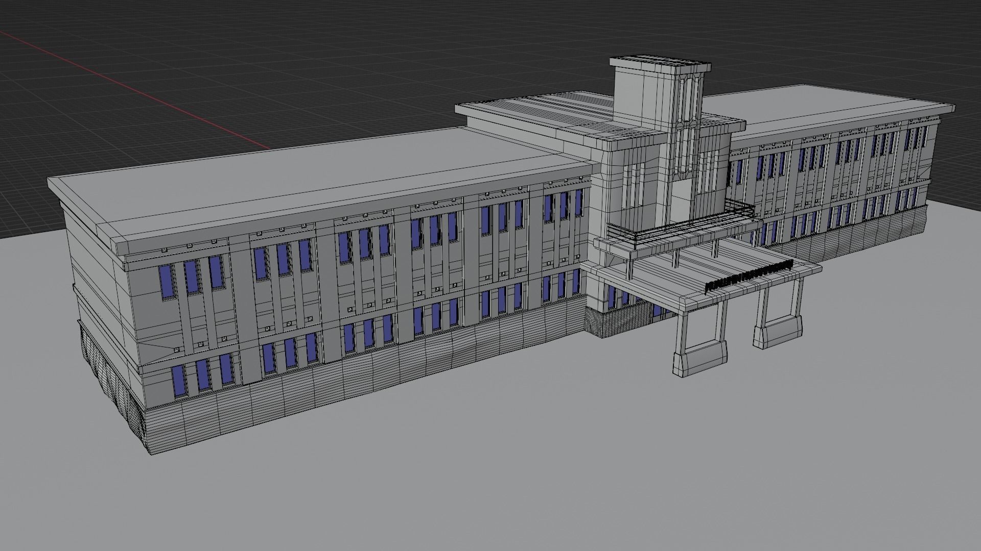 Old Vintage School 3D model_5