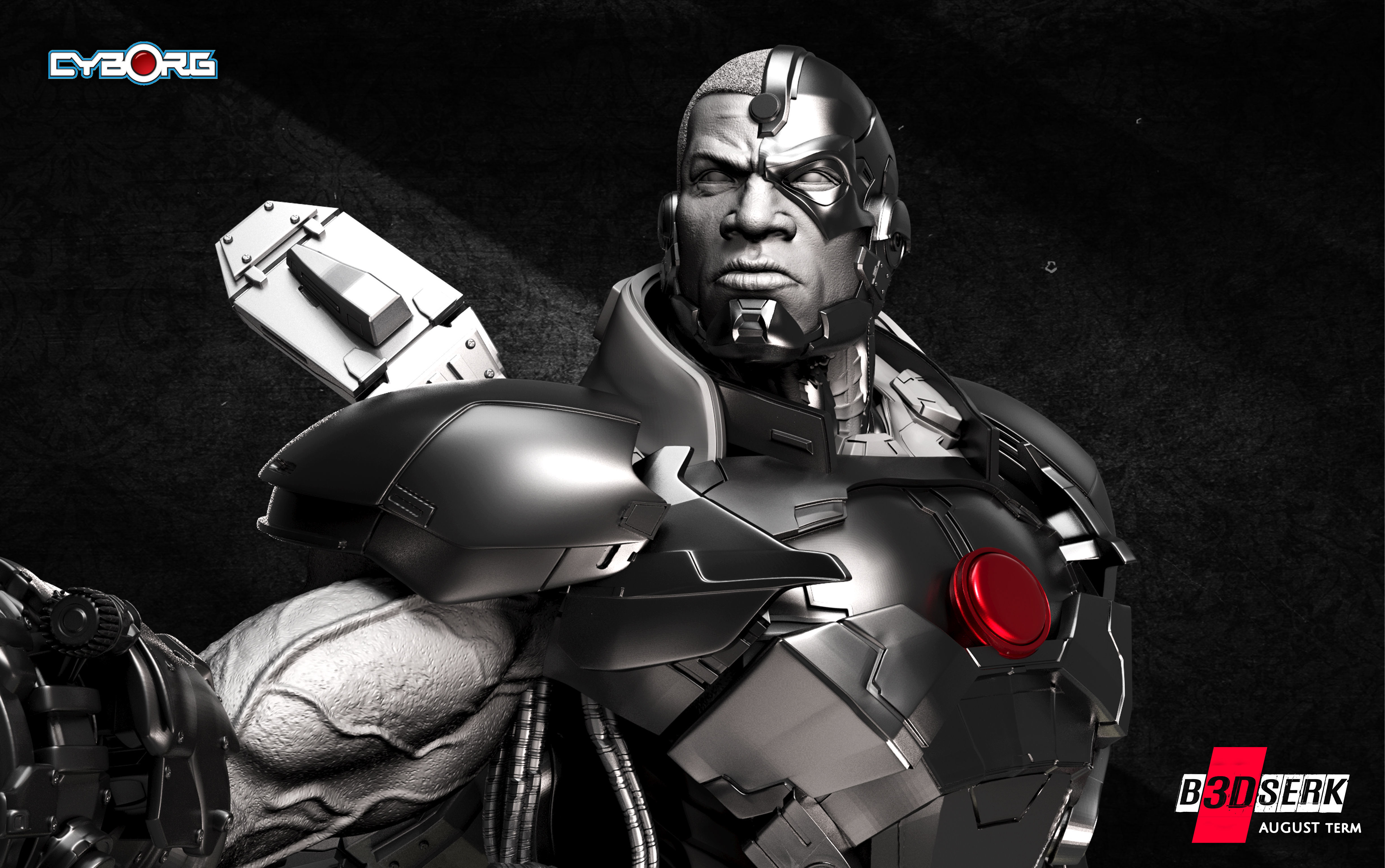 B3DSERK August term 2022 Cyborg Bust ready for printing 3D print model_5