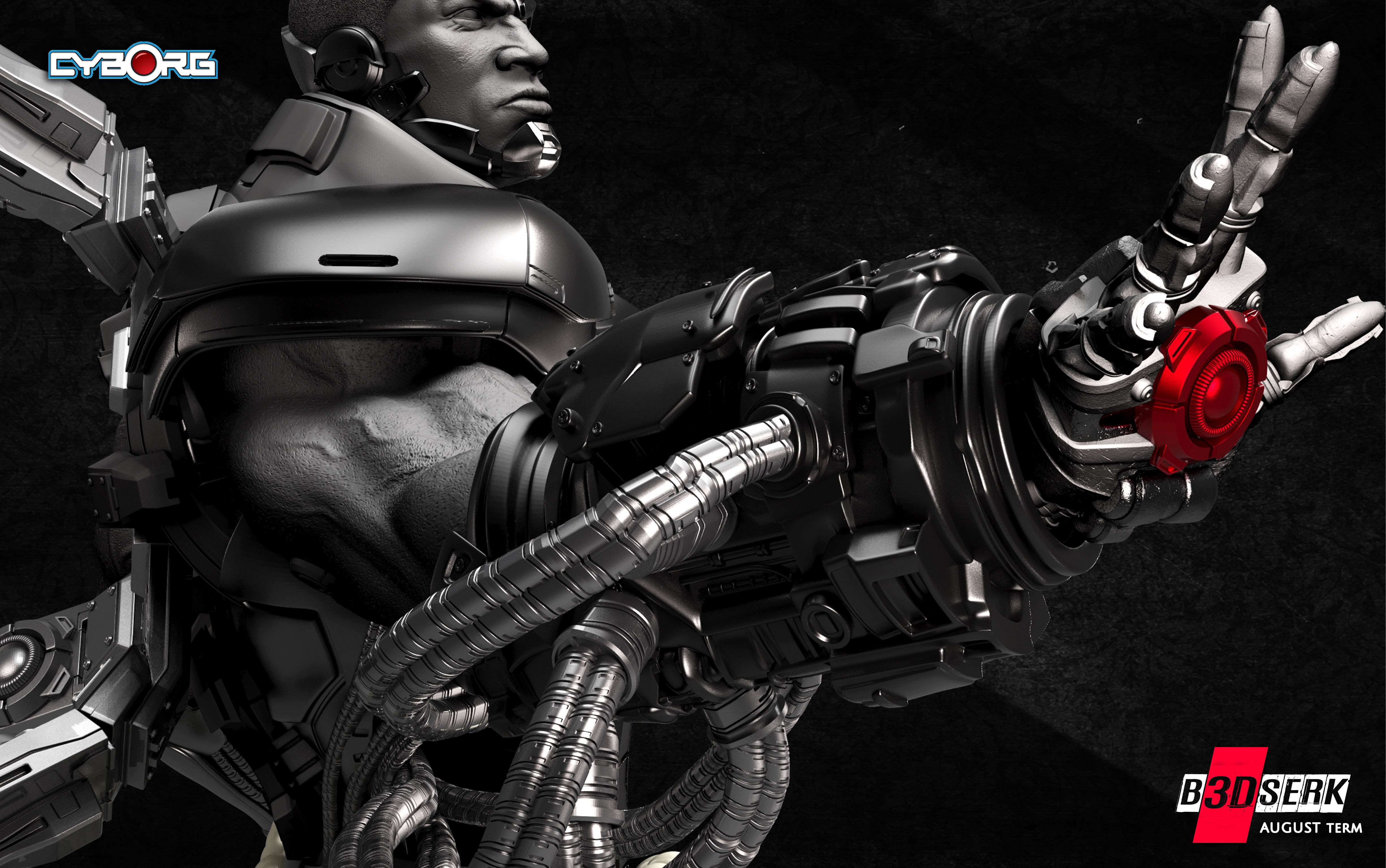 B3DSERK August term 2022 Cyborg Bust ready for printing 3D print model_8