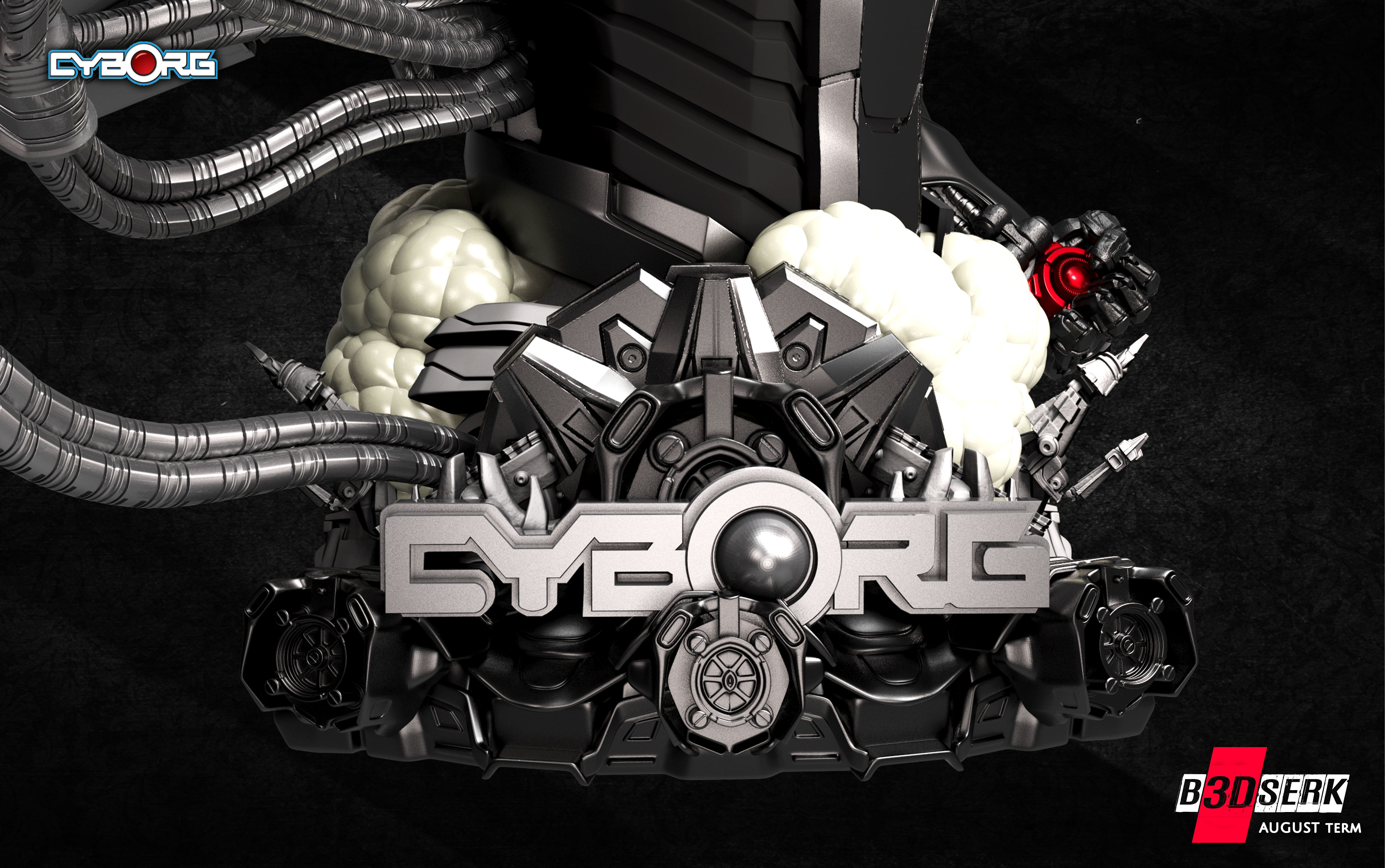 B3DSERK August term 2022 Cyborg Bust ready for printing 3D print model_10