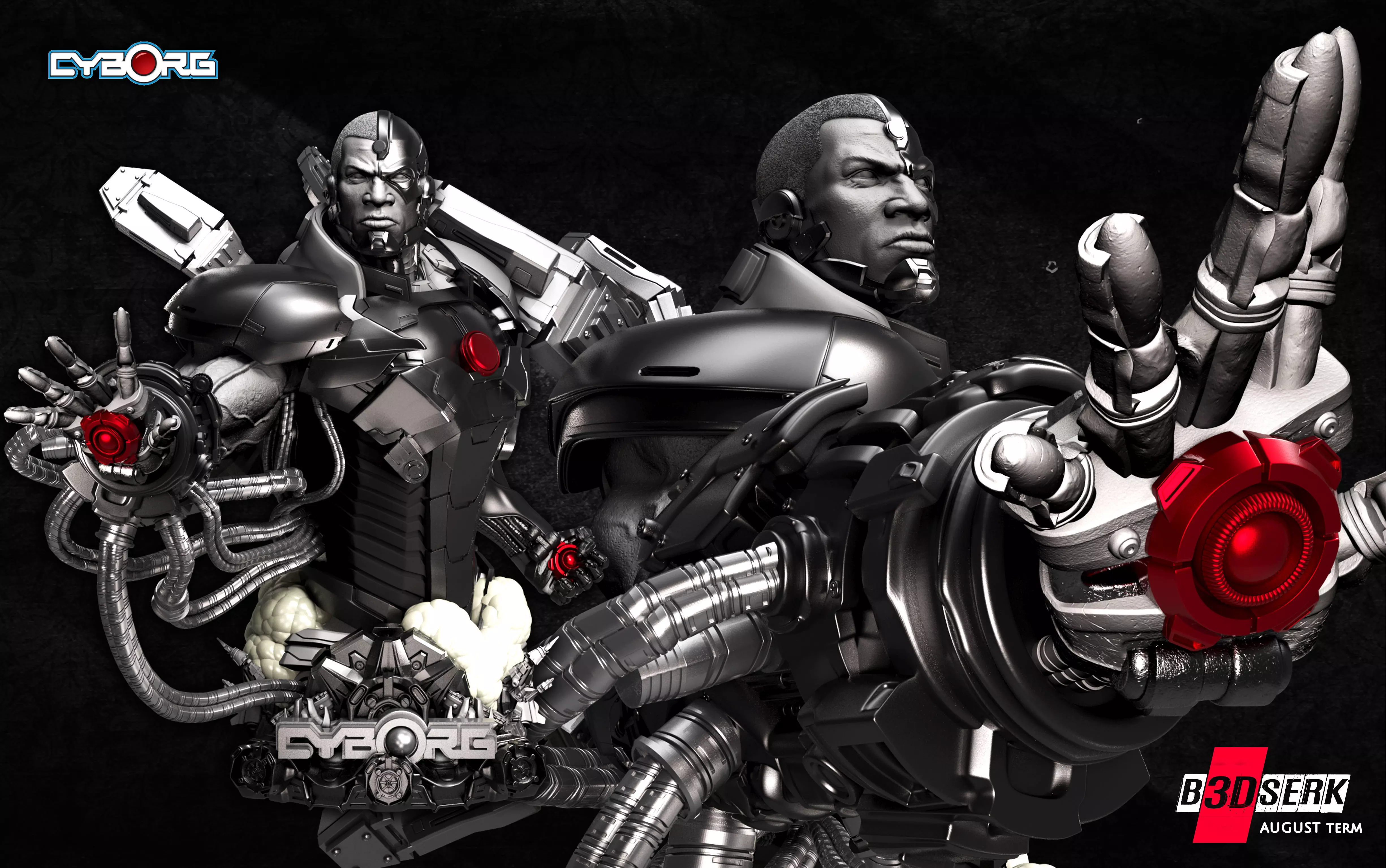 B3DSERK August term 2022 Cyborg Bust ready for printing 3D print model_0