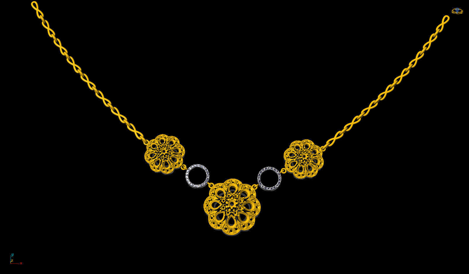 Damla kolye 3D model_1